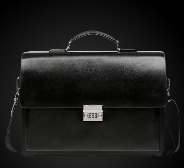 Mens Leather Briefcase For Pure Bank Bag