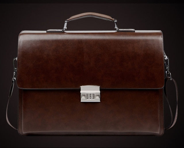 Mens Leather Briefcase For Pure Bank Bag