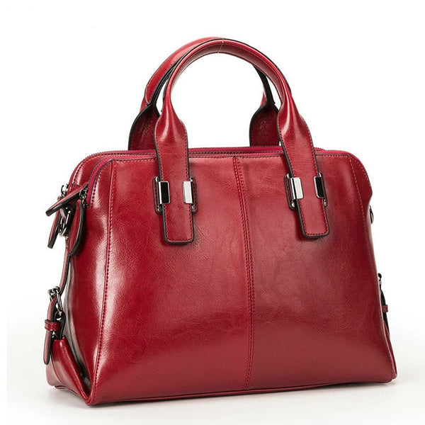 Women Totes Luxury Handbags Double Zipper Design Ladies Shoulder Bags Designer Real Cowhide Handbag Sac A Main