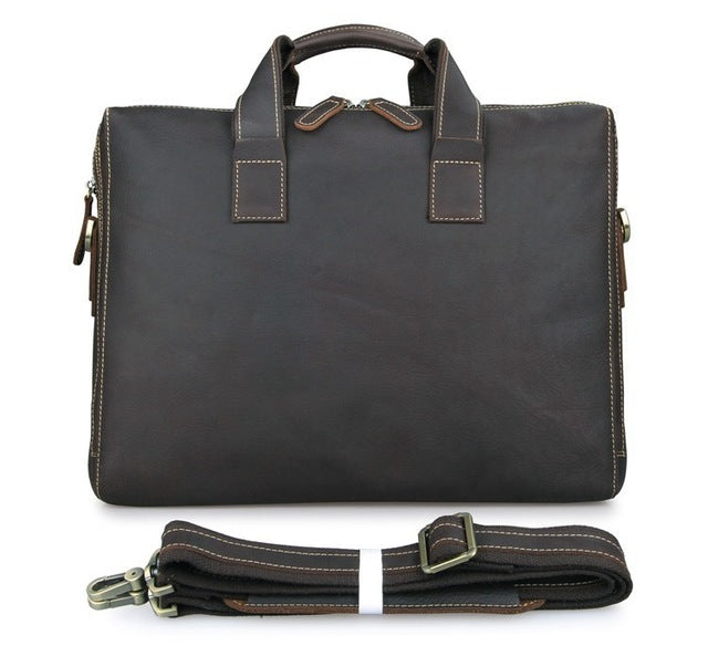 Men's Messenger Bag Laptop handbag 100% Real Leather Briefcases