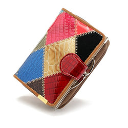 Women Genuine Leather  Wallets Patchwork Hasp Coin Pocket Female Clutch Women Purse Wallet Moeny Bag Card Holder