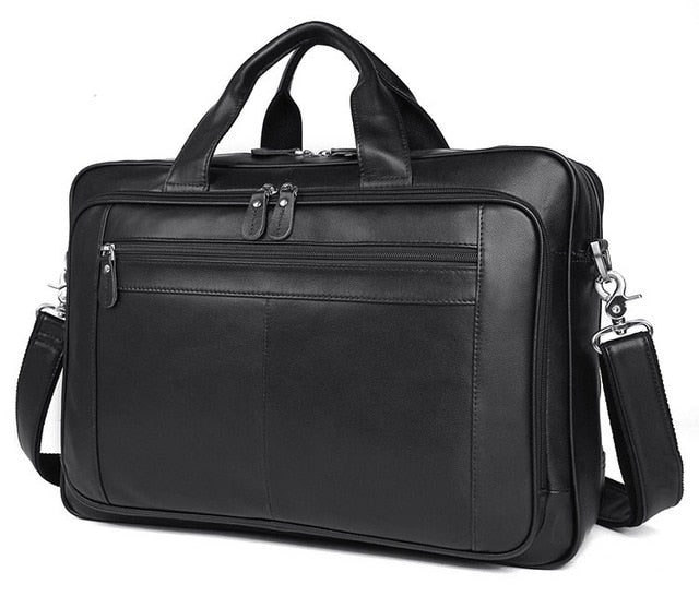 Mens Briefcase With Pockets Cowhide Bag On Business Suitcase Crazy Horse Leather Laptop Bags