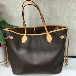 Womens Shopping Bag Luxury Brand Monogrom Never Shoulder Bag Canvas Leather Full Handbags