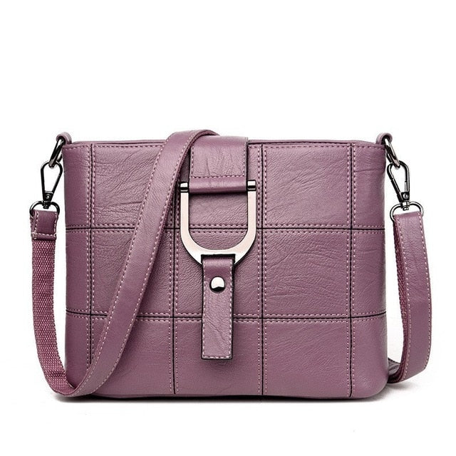 Womens Plaid Messenger Bags,Leather Shoulder Bags Female Designer High Quality Handbag