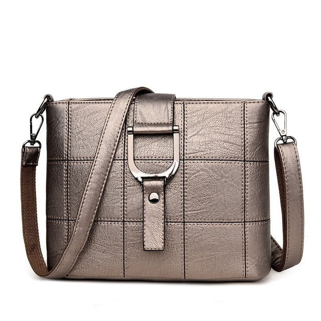 Womens Plaid Messenger Bags,Leather Shoulder Bags Female Designer High Quality Handbag