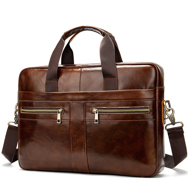 men's briefcase bag genuine leather laptop bag business office portable laptop shoulder bag