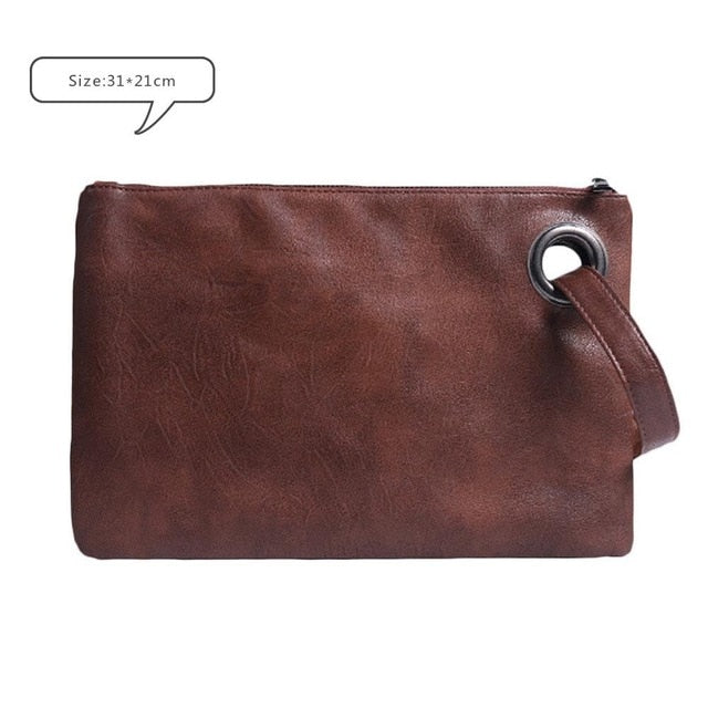 Men PU Leather Business Work Handbag Envelope Bag Briefcase