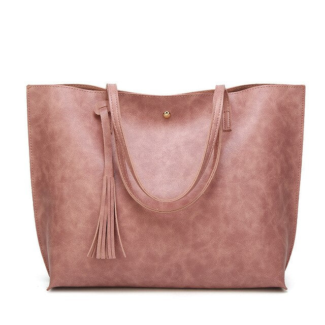 Trendy Fashion Oil Wax Leather Tote Handbag for Woman