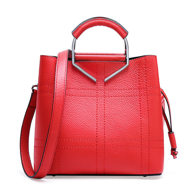 Leather cowhide Casual shoulder bag For woman