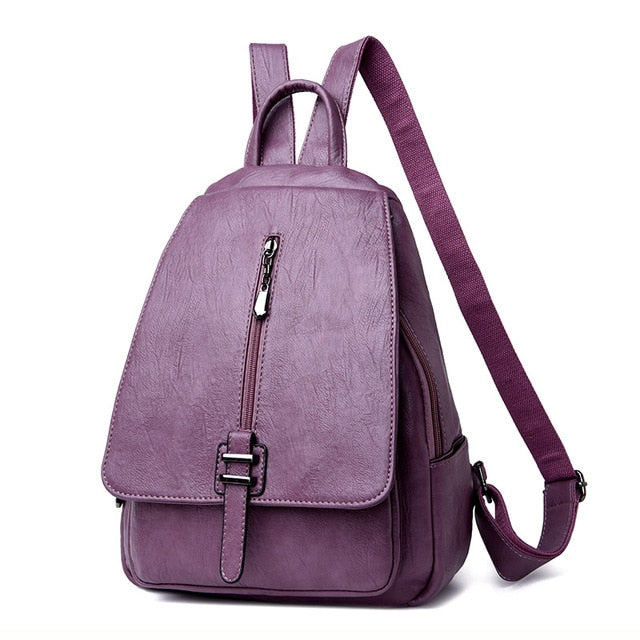 Vintage Womens High Quality Leather Backpack Bag