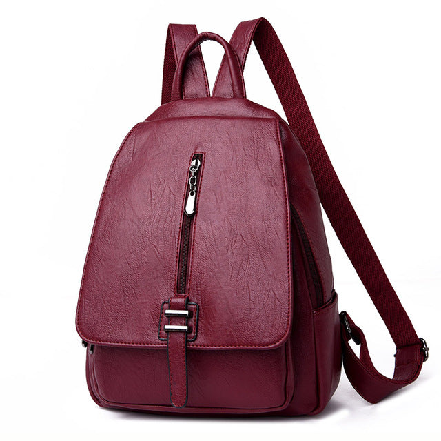 Vintage Womens High Quality Leather Backpack Bag