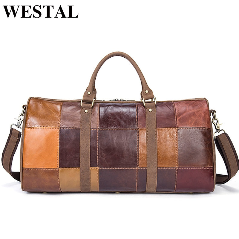 Large Luggage Bag Genuine Leather Travel Bag