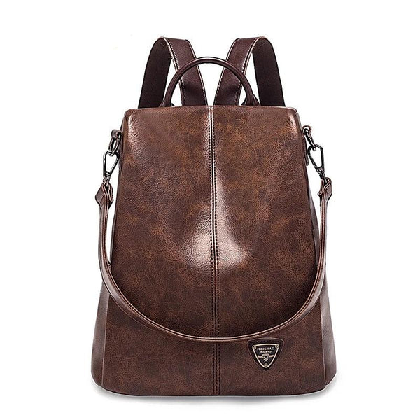 Womans High Quality PU Leather Backpack Fashion Anti Theft