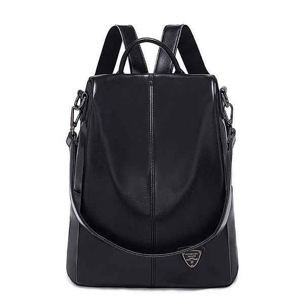 Womans High Quality PU Leather Backpack Fashion Anti Theft