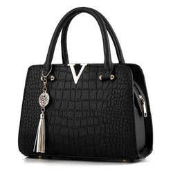 Luxury Quality Crocodile Leather Tote V Letters Designer Handbag