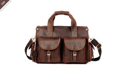 vintage solid horse leather men breifcase office laptop business handbags