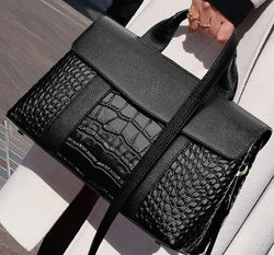 Luxury Designer Women Handbag Crocodile Pattern European Large Tote Breifcase Bag