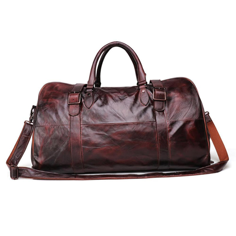 Men's Travel Genuine Leather Duffel Bag Luggage Shoulder Bag