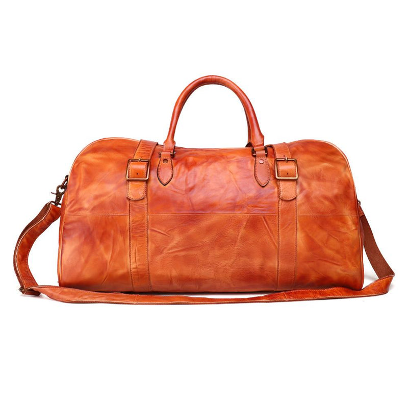 Men's Travel Genuine Leather Duffel Bag Luggage Shoulder Bag