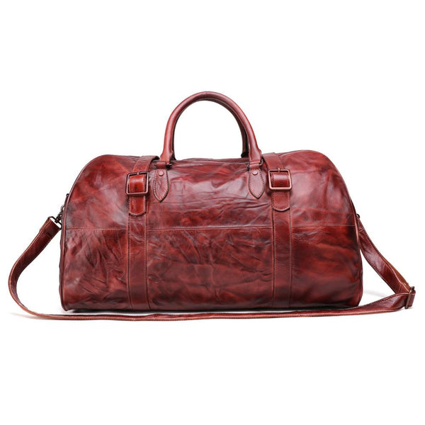 Men's Travel Genuine Leather Duffel Bag Luggage Shoulder Bag