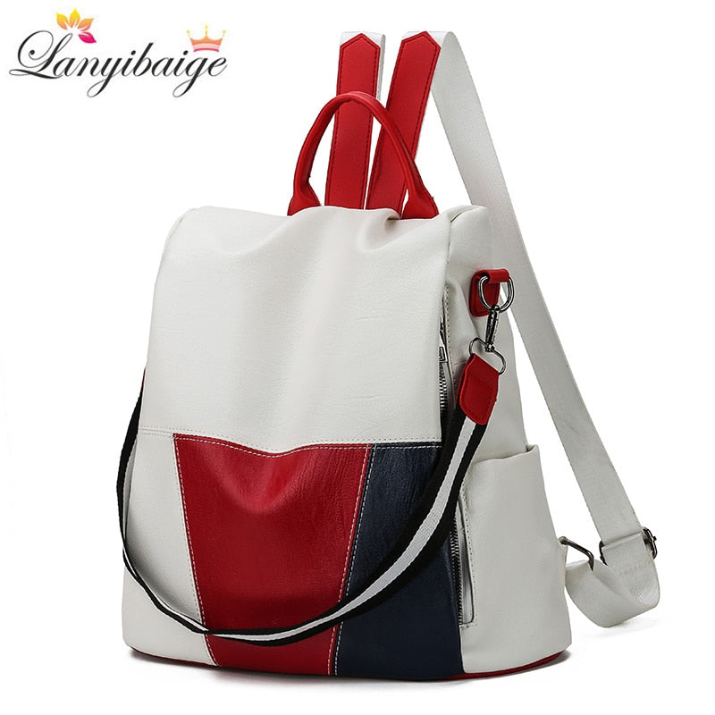 High Quality Womans Leather Backpack Anti-Theft Travel Backpack Large Capacity School Bag