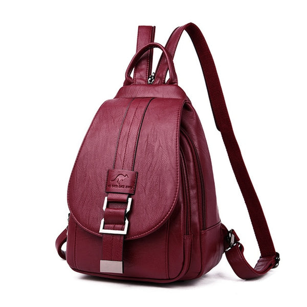 Travel Backpack For Women Soft Leather Shoulder Bags