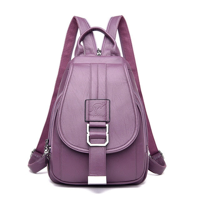 Travel Backpack For Women Soft Leather Shoulder Bags