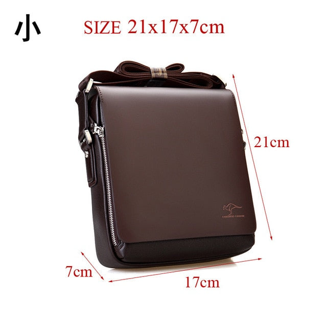 Mens composite leather bag casual shoulder briefcase kangaroo messenger bag men's travel bags