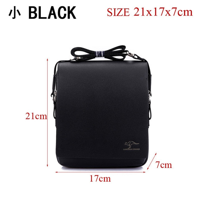 Mens composite leather bag casual shoulder briefcase kangaroo messenger bag men's travel bags