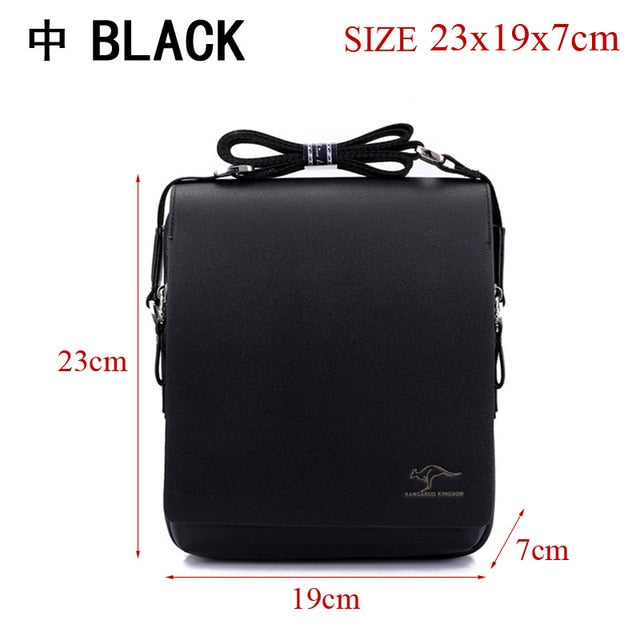 Mens composite leather bag casual shoulder briefcase kangaroo messenger bag men's travel bags