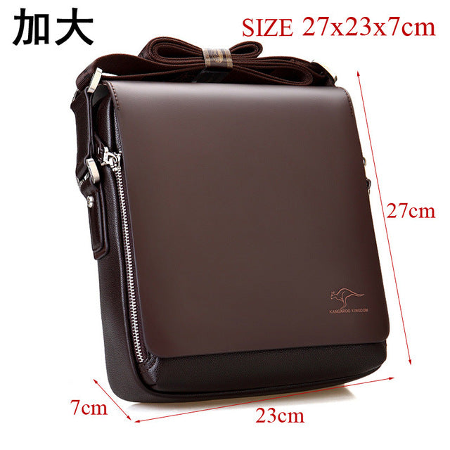 Mens composite leather bag casual shoulder briefcase kangaroo messenger bag men's travel bags