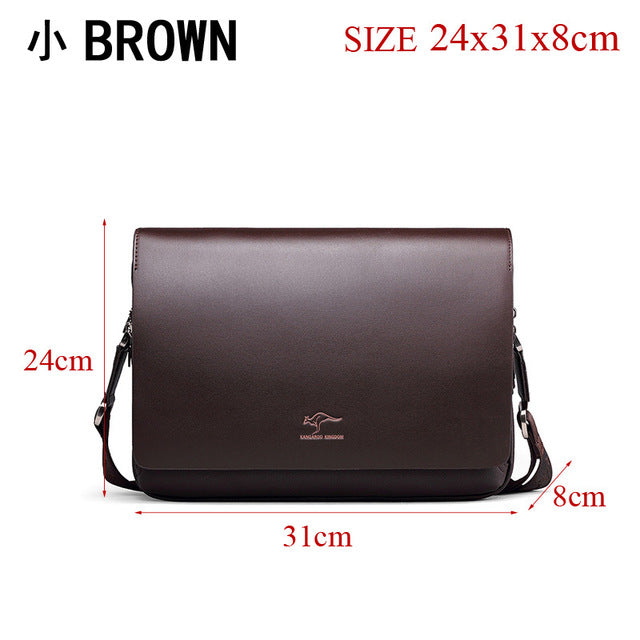 Mens composite leather bag casual shoulder briefcase kangaroo messenger bag men's travel bags