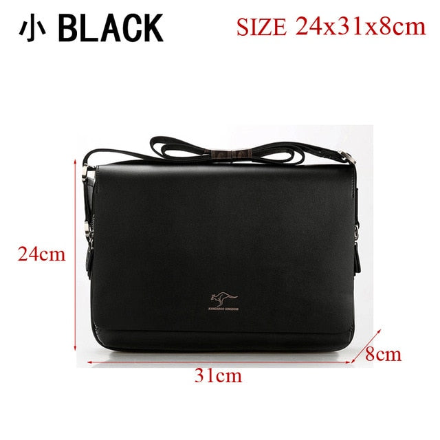 Mens composite leather bag casual shoulder briefcase kangaroo messenger bag men's travel bags