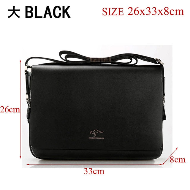 Mens composite leather bag casual shoulder briefcase kangaroo messenger bag men's travel bags