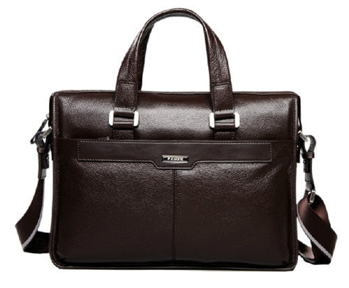 Mens Leather briefcase laptop men travel bag