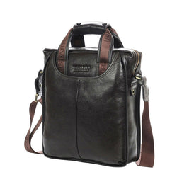 Mens GENUINE LEATHER Cowhide Shoulder Leisure Business Messenger Portable Briefcase Laptop Casual Purse