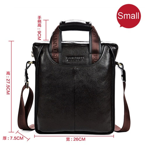 Mens GENUINE LEATHER Cowhide Shoulder Leisure Business Messenger Portable Briefcase Laptop Casual Purse