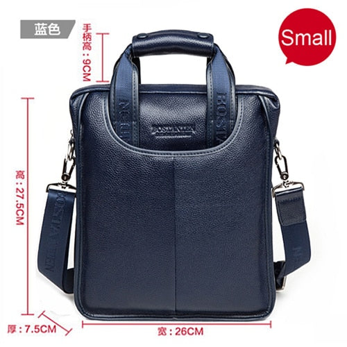 Mens GENUINE LEATHER Cowhide Shoulder Leisure Business Messenger Portable Briefcase Laptop Casual Purse