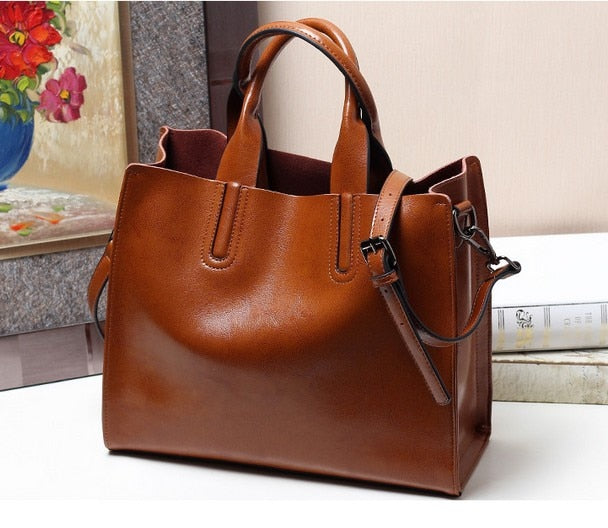 Women Designer Handbags Brand Cowhide Genuine Leather Women Shoulder Messenger Bag Elegant tote Handbag