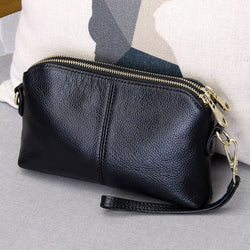 Womens Genuine Leather High Quality Clutch bag  Handbag messenger bag Dual purpose Leisure bag