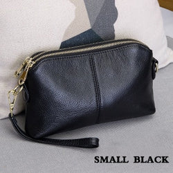 Womens Genuine Leather High Quality Clutch bag  Handbag messenger bag Dual purpose Leisure bag