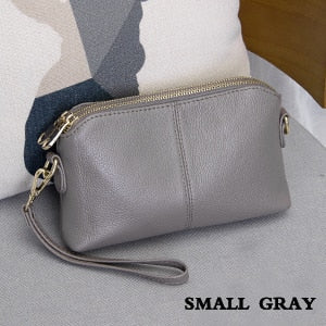 Womens Genuine Leather High Quality Clutch bag  Handbag messenger bag Dual purpose Leisure bag