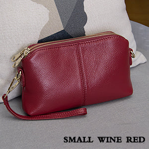 Womens Genuine Leather High Quality Clutch bag  Handbag messenger bag Dual purpose Leisure bag