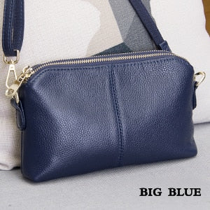 Womens Genuine Leather High Quality Clutch bag  Handbag messenger bag Dual purpose Leisure bag