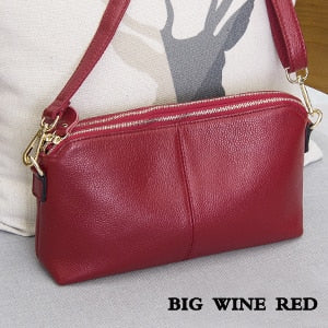 Womens Genuine Leather High Quality Clutch bag  Handbag messenger bag Dual purpose Leisure bag