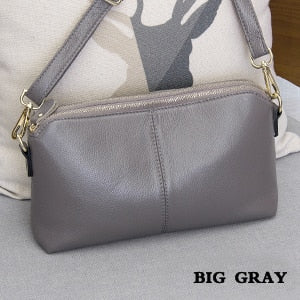 Womens Genuine Leather High Quality Clutch bag  Handbag messenger bag Dual purpose Leisure bag