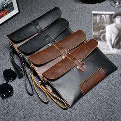 Men PU Leather Business Work Handbag Envelope Bag Briefcase