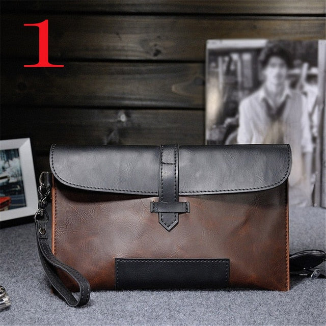 Men PU Leather Business Work Handbag Envelope Bag Briefcase