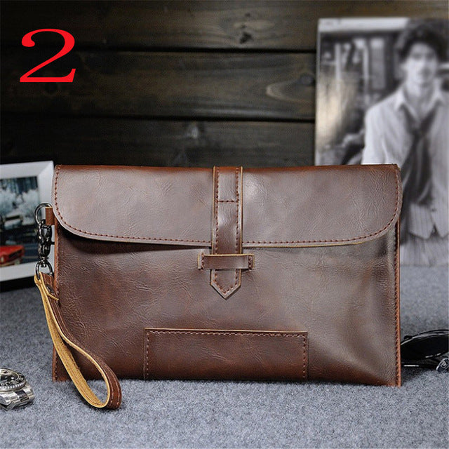 Men PU Leather Business Work Handbag Envelope Bag Briefcase