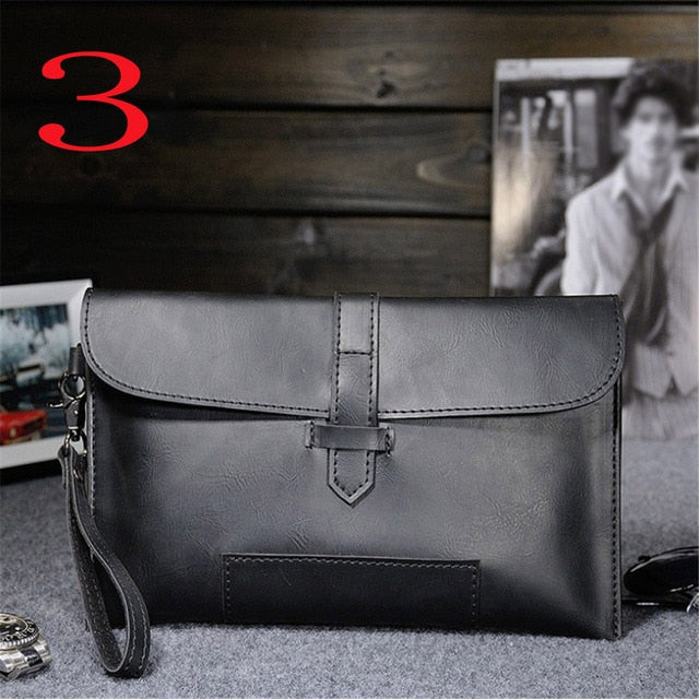 Men PU Leather Business Work Handbag Envelope Bag Briefcase